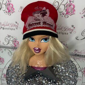 Betty boop hat bling rhinestone diamonds street angel vintage Red hat Beanie